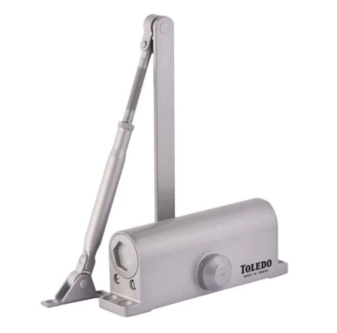 Door Closer Aluminum/Silver/Gray TC3 : Size 3 Spring : for Wood, Metal Or Commercial Glass Glass Residential - Commercial Doors : Self Closing Automatic Door Closer : by Toledo