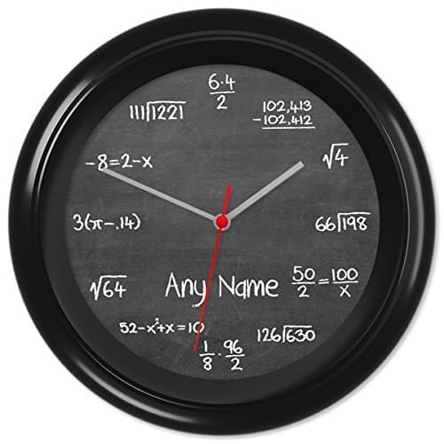 Chalkboard Teacher Classroom Maths Wall Clock #04 - Can be personalised