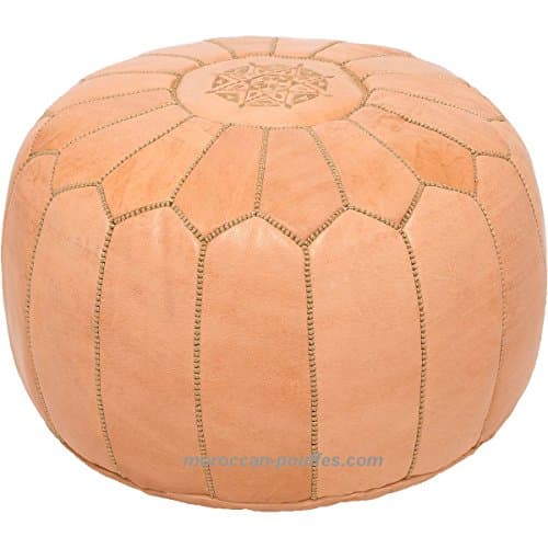 moroccan poufs Leather Luxury Ottomans footstools Natural unstuffed