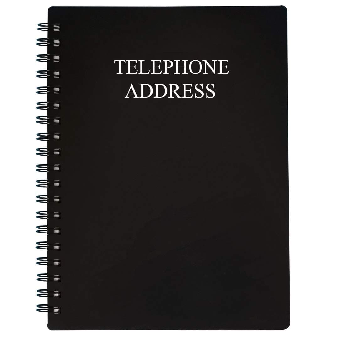 Telephone Address & Birthday Book with Tabs, Address Log Book for Contacts, with Phone Numbers, Addresses, Birthday & Password. Alphabetical A-Z Organizer, Black, 5x7 inch, Metal