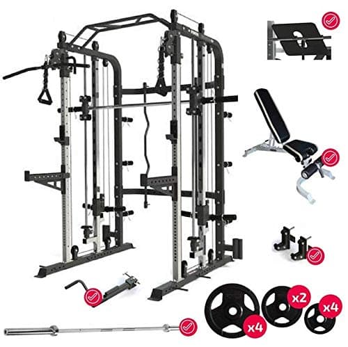 Force USA Monster G3 Smith Machine Ultimate Package, Adjustable Bench, Leg Press, Olympic Bar Weights