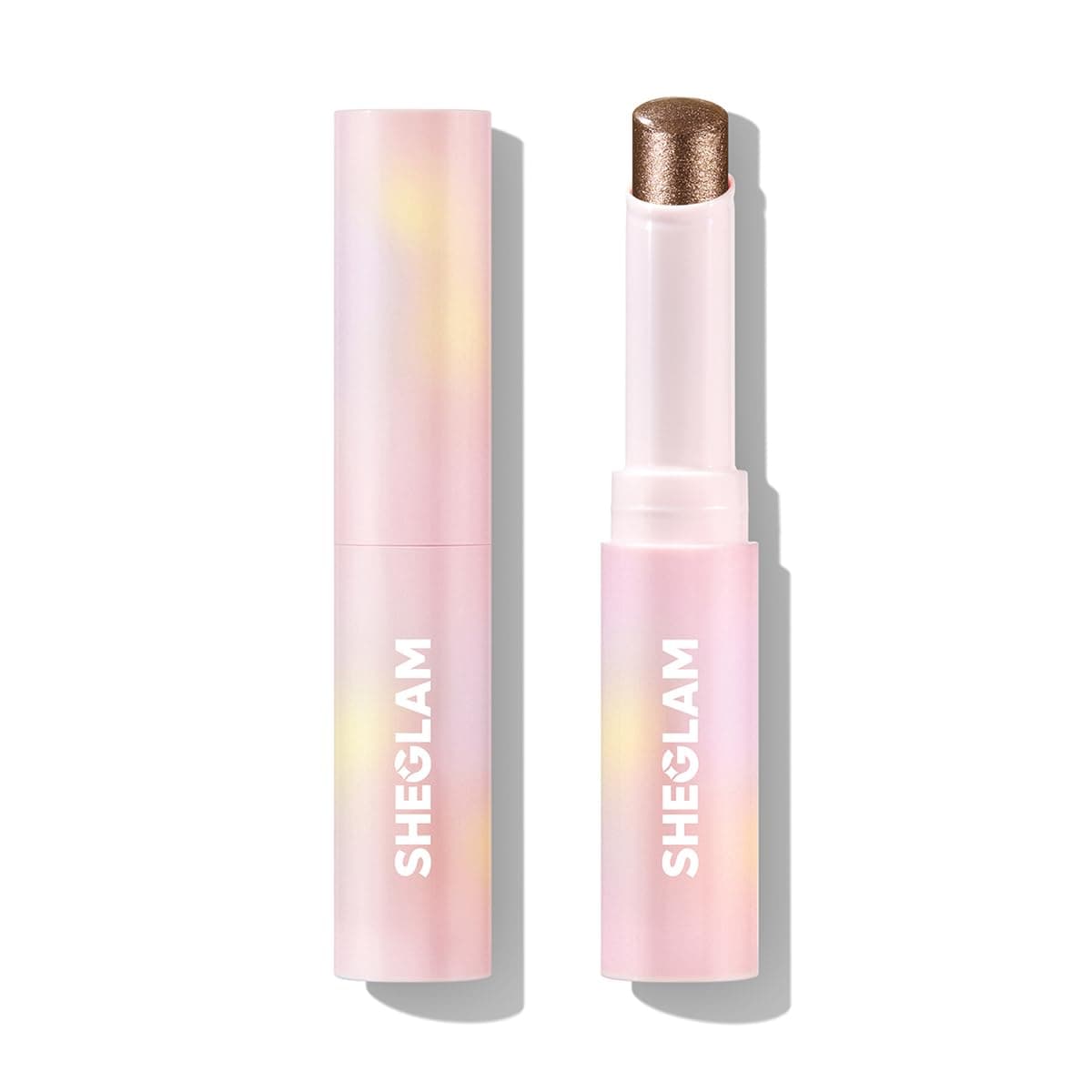 SHEGLAM Crystal Jelly Glaze Eye Shadow Stick Eyeliner Brightener Pencil with Brush Easy to Blend Long Lasting Shimmer-Bronze Dust