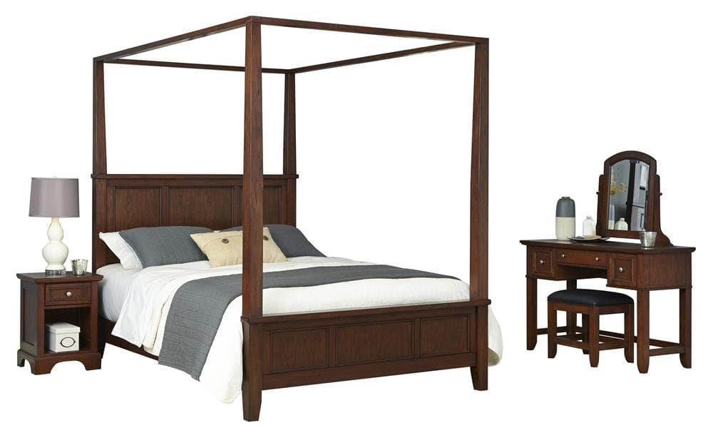 Home Styles Furniture Chesapeake Canopy Bed/Night Stand/Vanity/Bench, King