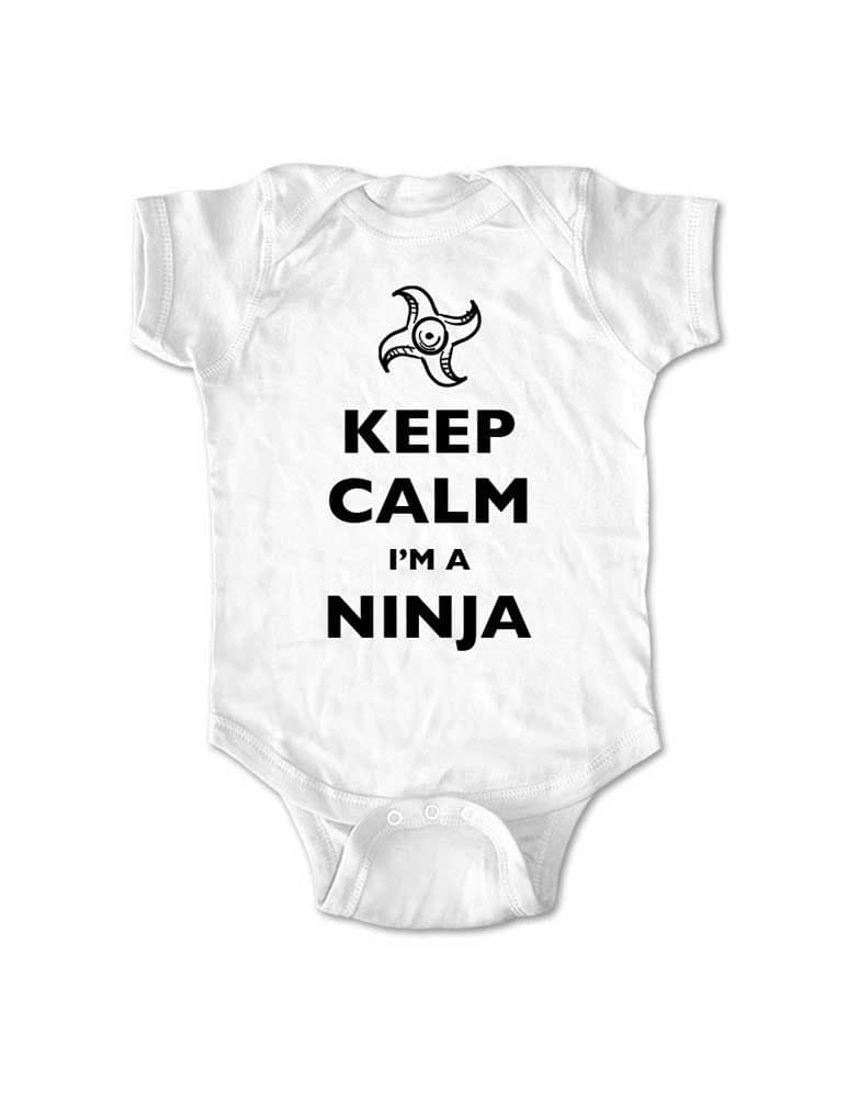 Keep Calm I'm A Ninja funny baby one piece bodysuit