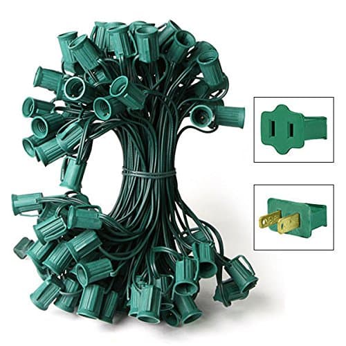 Holiday Seasons Commercial Grade Christmas Light Stringer, Candelabra Base C7, 12" Spacing, Green Wire, 25 Feet Long, 25 Sockets (1 PACK)