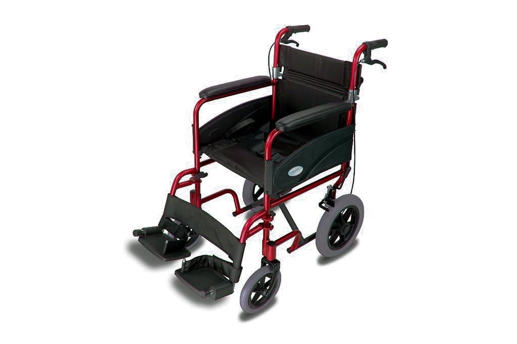Simplelife Mobility Ultra Lightweight Folding Transit Wheelchair with Brakes