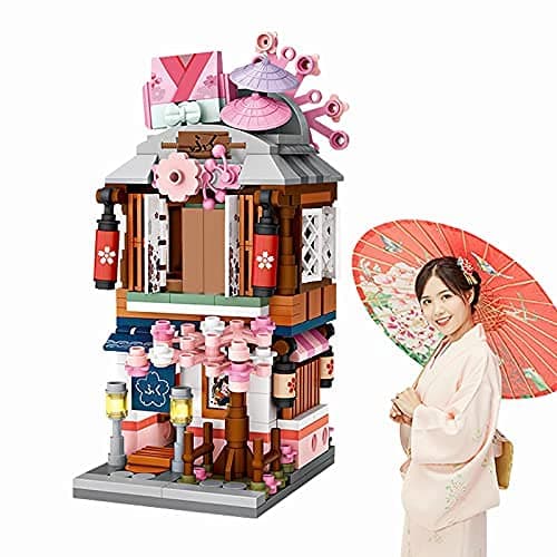 Japanese Street View Shop Bricks, Mini DIY Building Blocks Model MOC Construction Toy NOT Compatible with Lego (Kimono Shop)