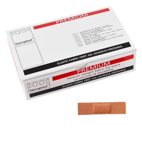 Steroplast 6023 Premium Elastic Fabric Plasters Zinc oxide adhesive, 7.5cm x 2.5cm (Pack of 100)