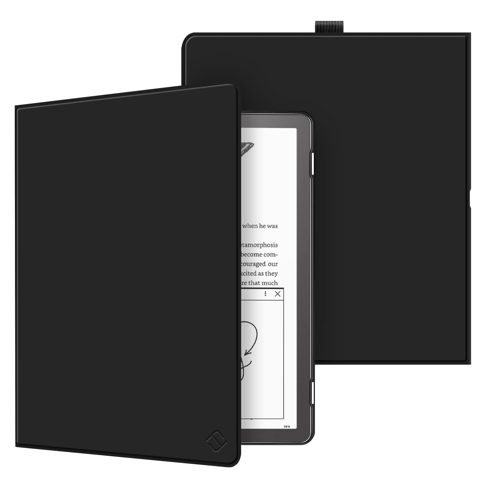 Fintie Slimshell Case for 10.2" Kindle Scribe (2024/2022 Release) - Slim Lightweight Premium PU Leather Book Folio Cover, Auto Sleep/Wake with Pen Holder, Black