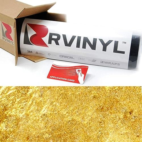 ORACAL 383 Series Ultraleaf Cast Metallized Film in Gold 003-2ft x 2ft - Permanent Adhesive Vinyl Roll for Craft and Sign Cutters