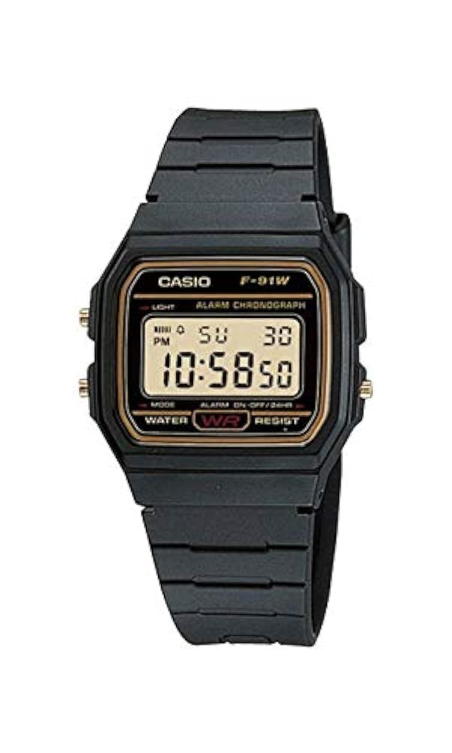 For Men Digital Dial Resin Band Watch - F-91WG-9
