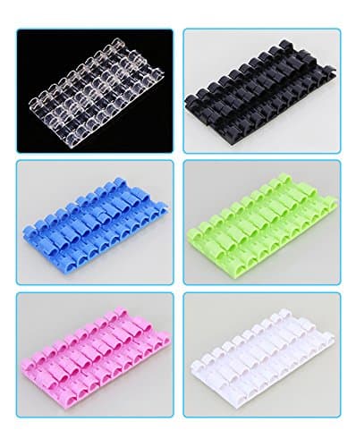 Self-Adhesive Cable Clips Organizer Drop Wire Holder Cord Management System, Pack of 20, Black x 10 + White x 10