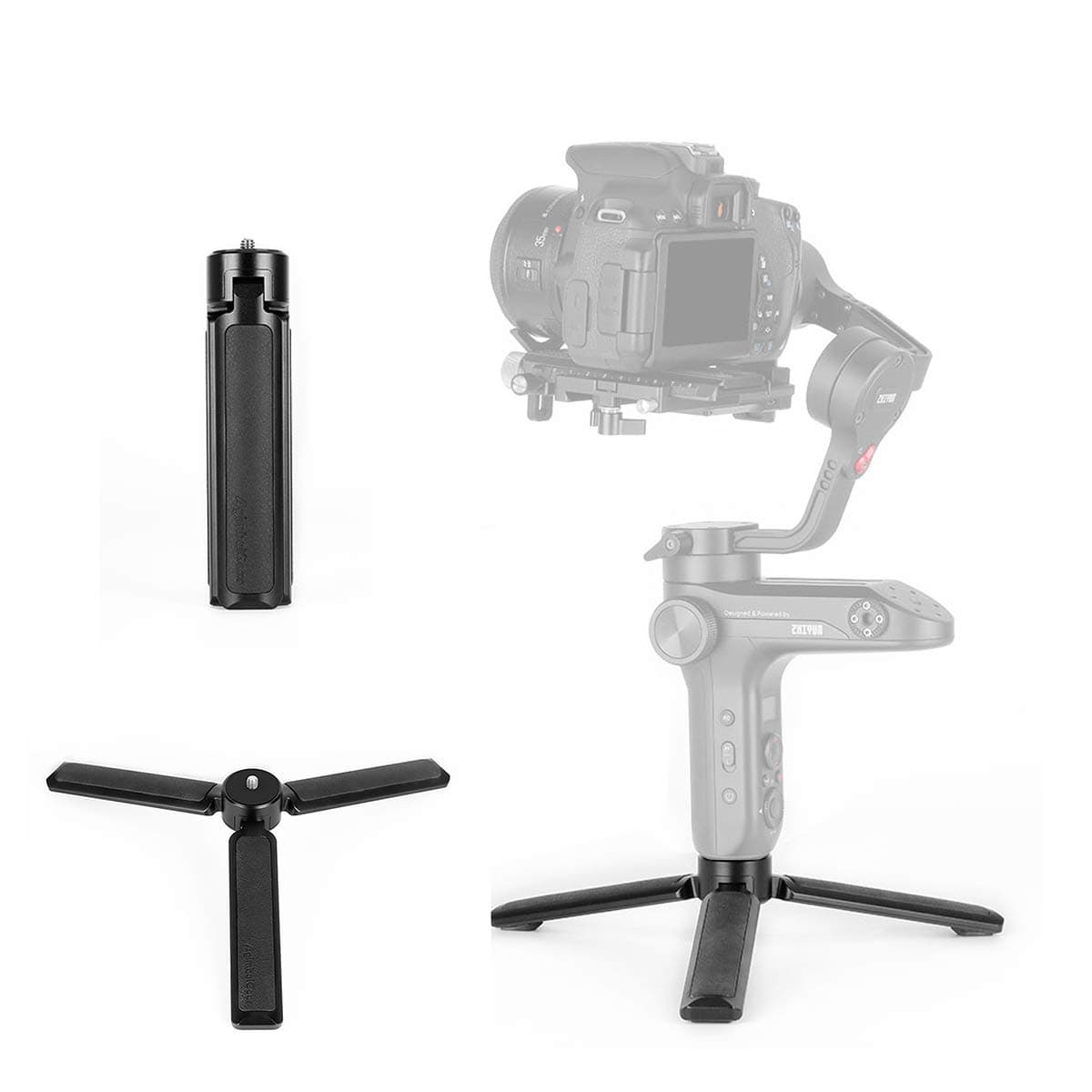 Roini S/Ronin SC Mini Tripod Mount Universal Handle Grip 1/4'' Thread Comaptible for Handheld Stabilizer DJI Ronin S MOZA Air 2 Air Cross Zhiyun Crane 2 Feiyutech AK4000