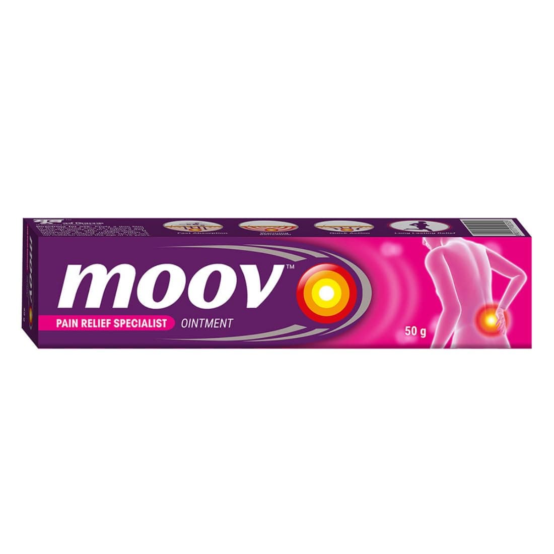 Moov Fast Pain Relief Cream - 50g | Suitable for Back Pain, Muscle Pain, Joint Pain, Knee Pain | 100% Ayurvedic Formula | Suitable for Sports & Gym related injuries