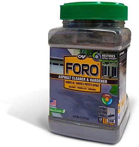 CAF Outdoor Cleaning FORO Asphalt Cleaner and Hardener, Oil Stain Remover for Asphalt Driveway and Parking Lot Surfaces, Natural Asphalt Cleaner Treatment Powder, Covers Up to 300 Sq Ft, 2.8 lb