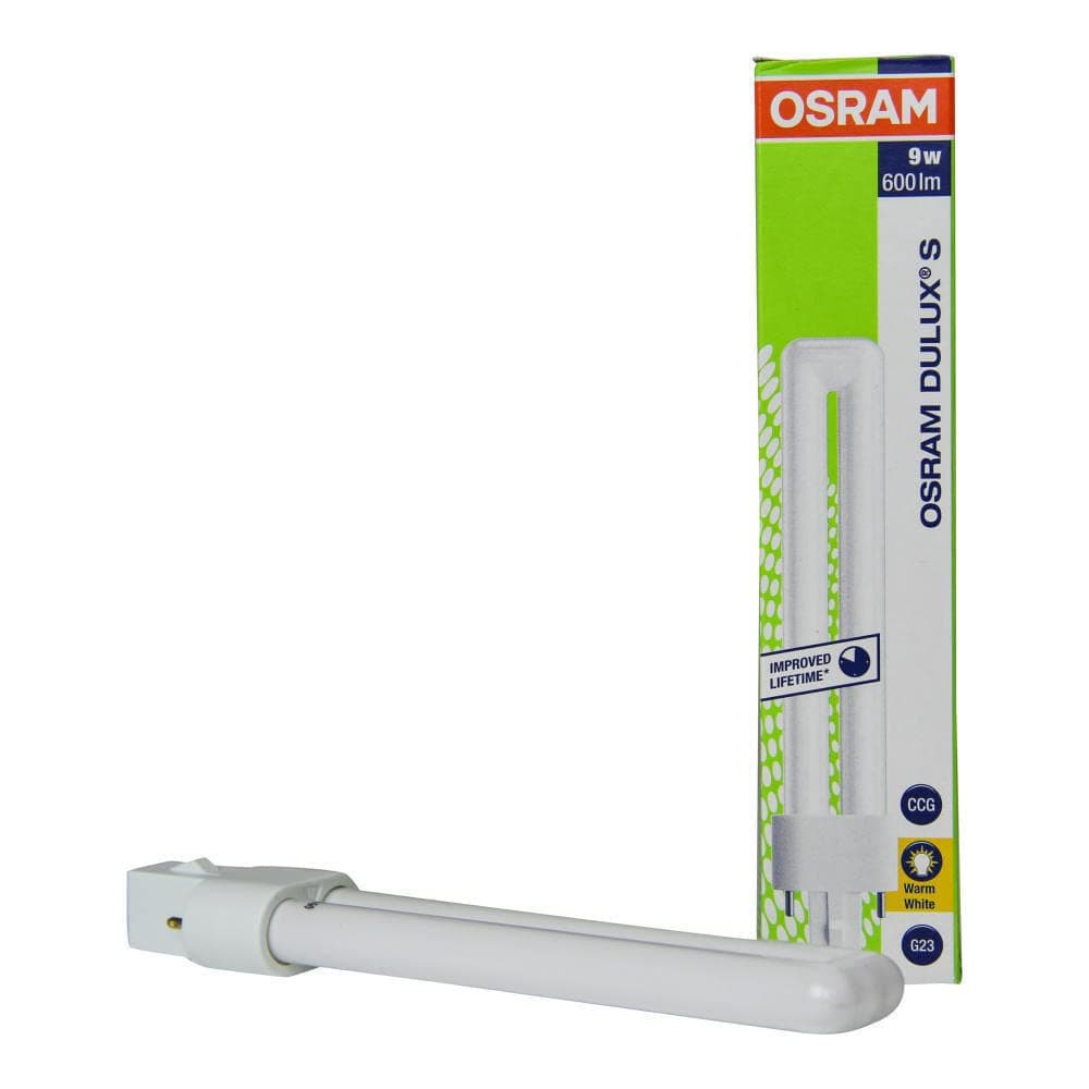 OSRAM DULUX S Energy-Saving Lamp, 9W, Warm White 2700K, G23 Socket