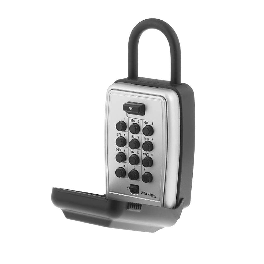 Lock Box, Set Your Own Combination Push Button Portable Key Safe, 3-1/8 in. Wide, 5422D