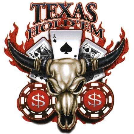 Texas Hold 'Em Bullhead Sticker