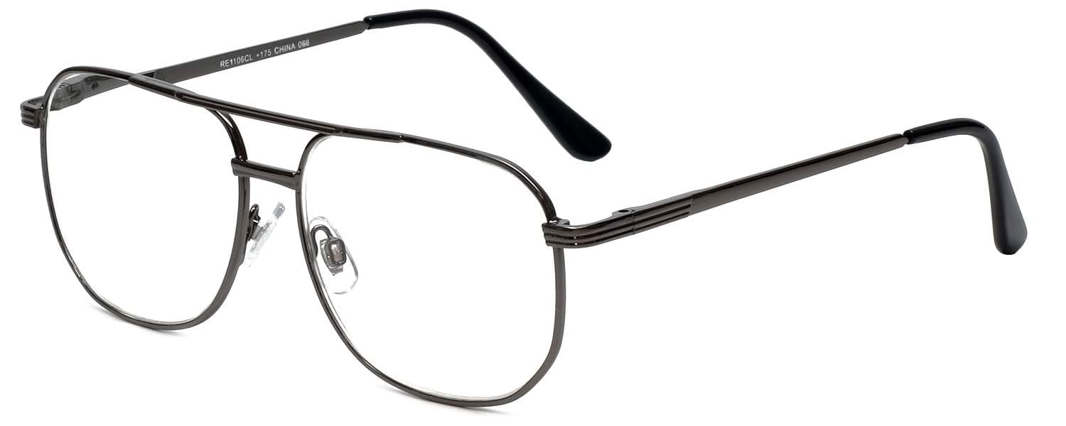 Calabria 1106 Metal Pilot Reading Glasses Blue Light Blocking or Clear Lens Men Women Chic Designer Trendy Computer Readers