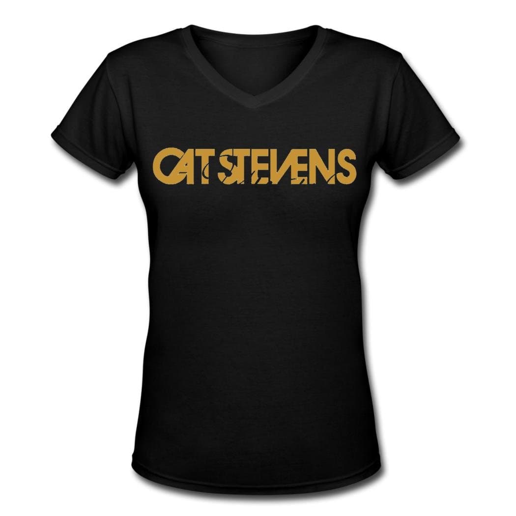 NWY fashion girl's Yusuf Cat Stevens logo women's t shirt Black