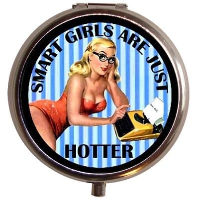 Smart Girls Are Hotter Pin Up Pinup Pill Box Case
