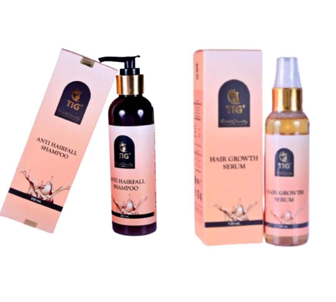 TIG TIG Hair Growth Serum 120 Ml & Anti Fall Shampoo 200 Ml (Pack of 2)