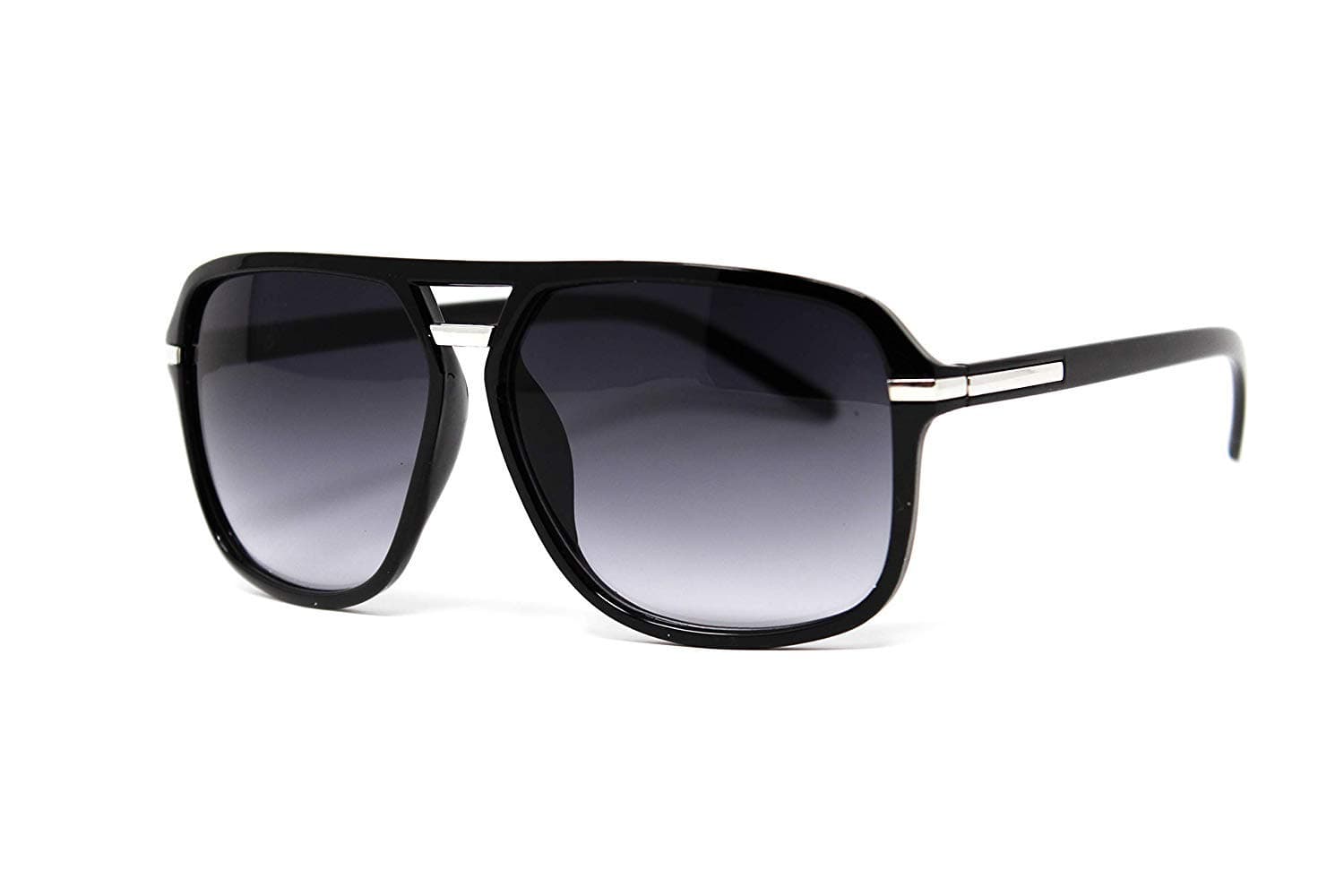 GIUDICE Large Black Aviator Sunglasses For Men & Women (Non Polarized) UV400 Sun Protection
