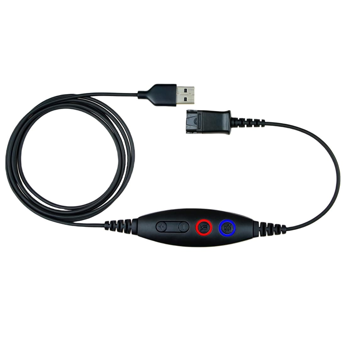 daily headset USB Adapter Cable Compatible Plantronics or QD (Quick Disconnect) to USB Plug, Speaker Volume & Mic Mute Control Connects to PC, Laptop, Soft Phone and More