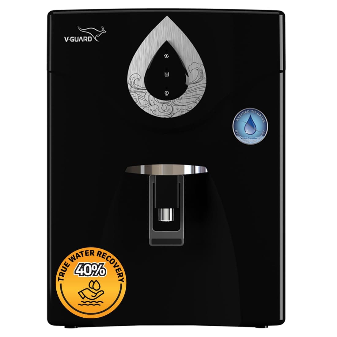 V-Guard Zenora RO UV MF Water Purifier Filter For Home | Save 60+ Glasses Of Water Every Day | 1-Year UNCONDITIONAL Warranty With Proactive Service | 8 Stages | Mineral Health Charger| 7 L, Black
