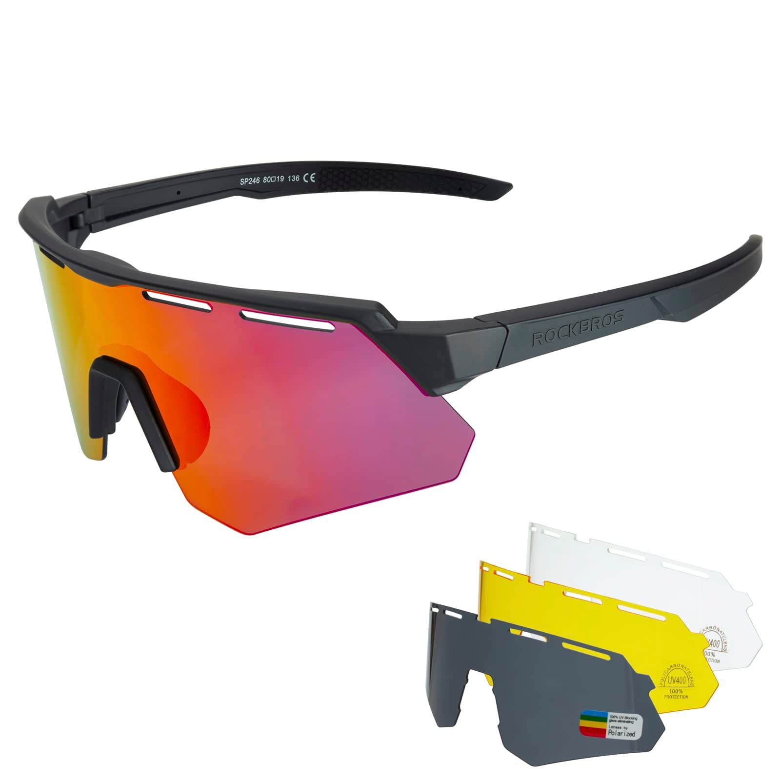 Polarized Sports Sunglasses for Men Baseball Cycling Sunglasses UV400 Protection for Women Men
