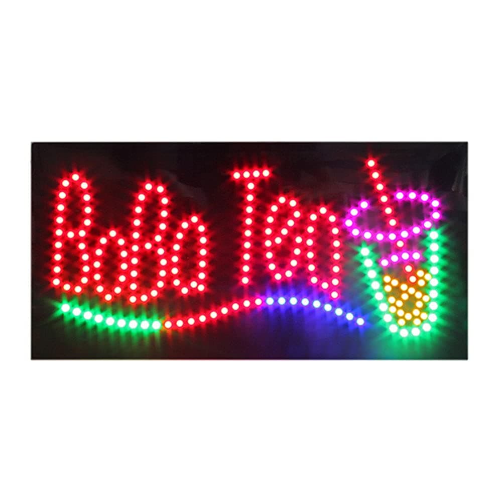 LED Boba Tea Sign for Business, Super Bright LED Open Sign for Bubble Tea Electric Advertising Display Sign for Bubble Tea Business Shop Store Window Home Decor. (HSB0470)