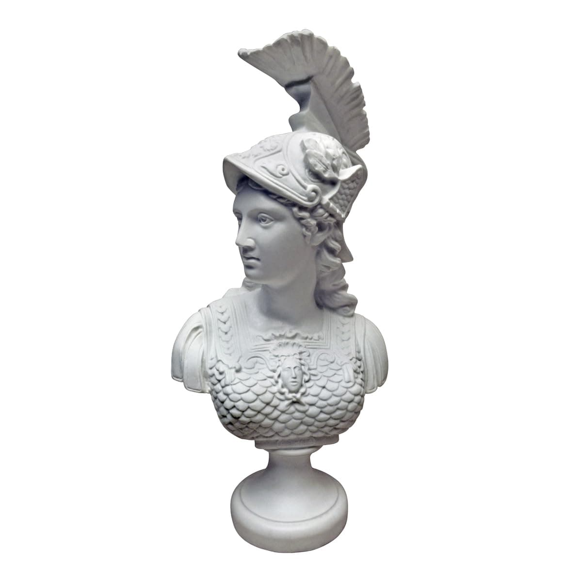 Design ToscanoPD72521 Minerva, Roman Goddess of Wisdom Bust Statue, 13 Inch, White
