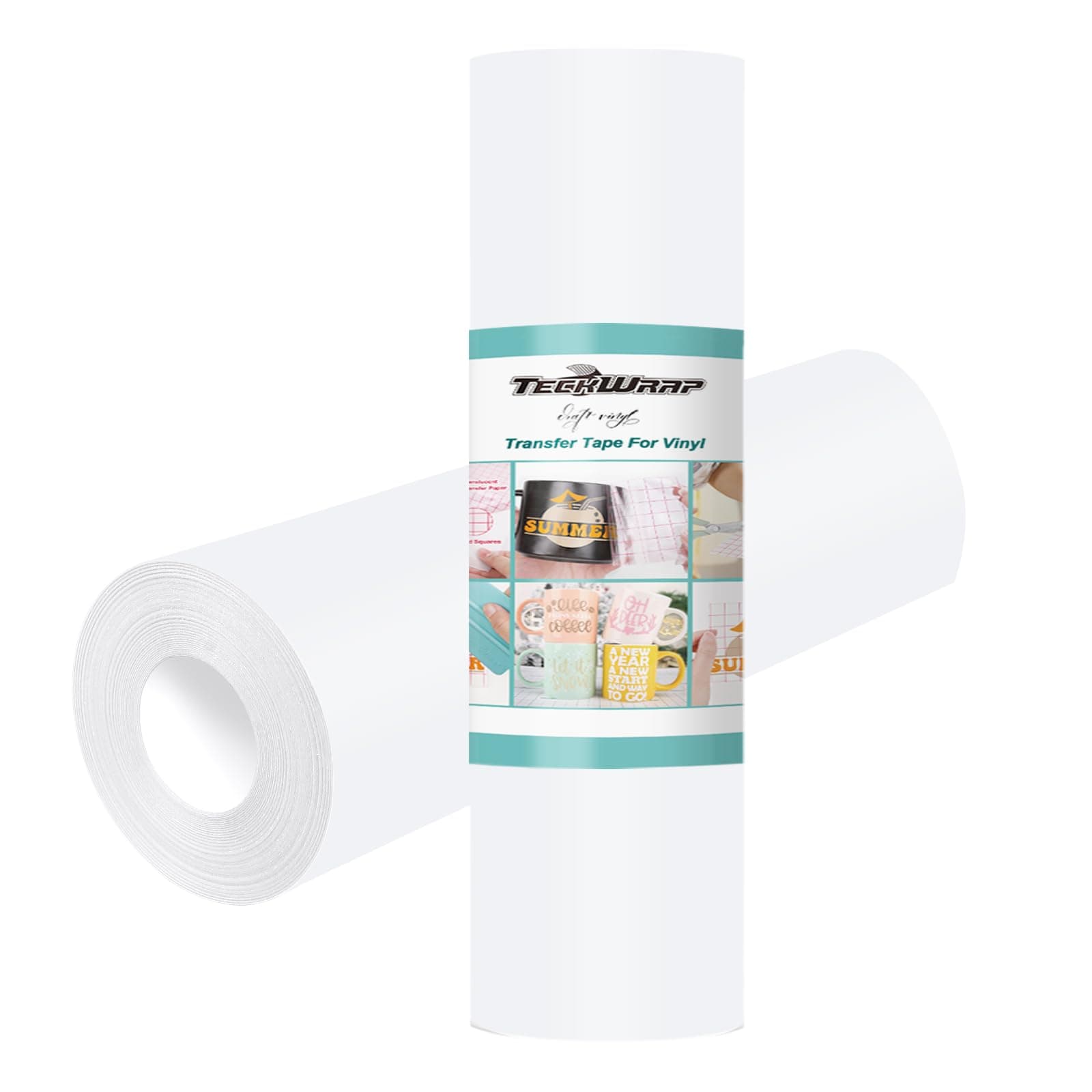 TECKWRAP Transfer Paper Tape for Vinyl Layer Low Tack 12” x 100FT Clear Matte Vinyl Transfer Tape for Permanent Vinyl Adhesive Vinyl for Signs Stickers Decals Walls Doors Window (Matte Low Tack-100ft)