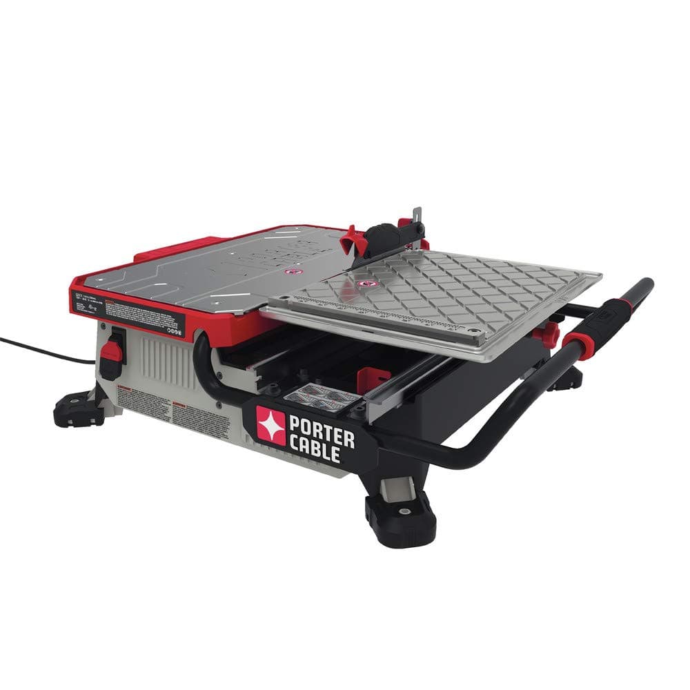 Tile Saw, Wet Saw with 7-inch Cutting Capacity and On-Board Cutting Guide (PCE980)
