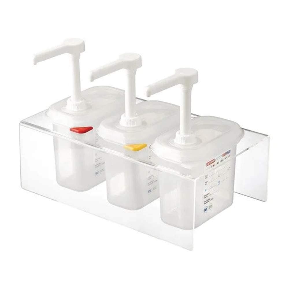 Araven CR823 Sauce Dispensers GN 1/9, 1.5 L, Transparent (Pack of 3)