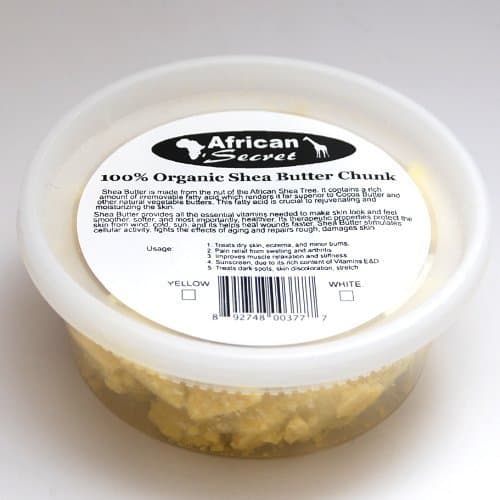 African Secret 100% Organic Shea Butter Chunk White