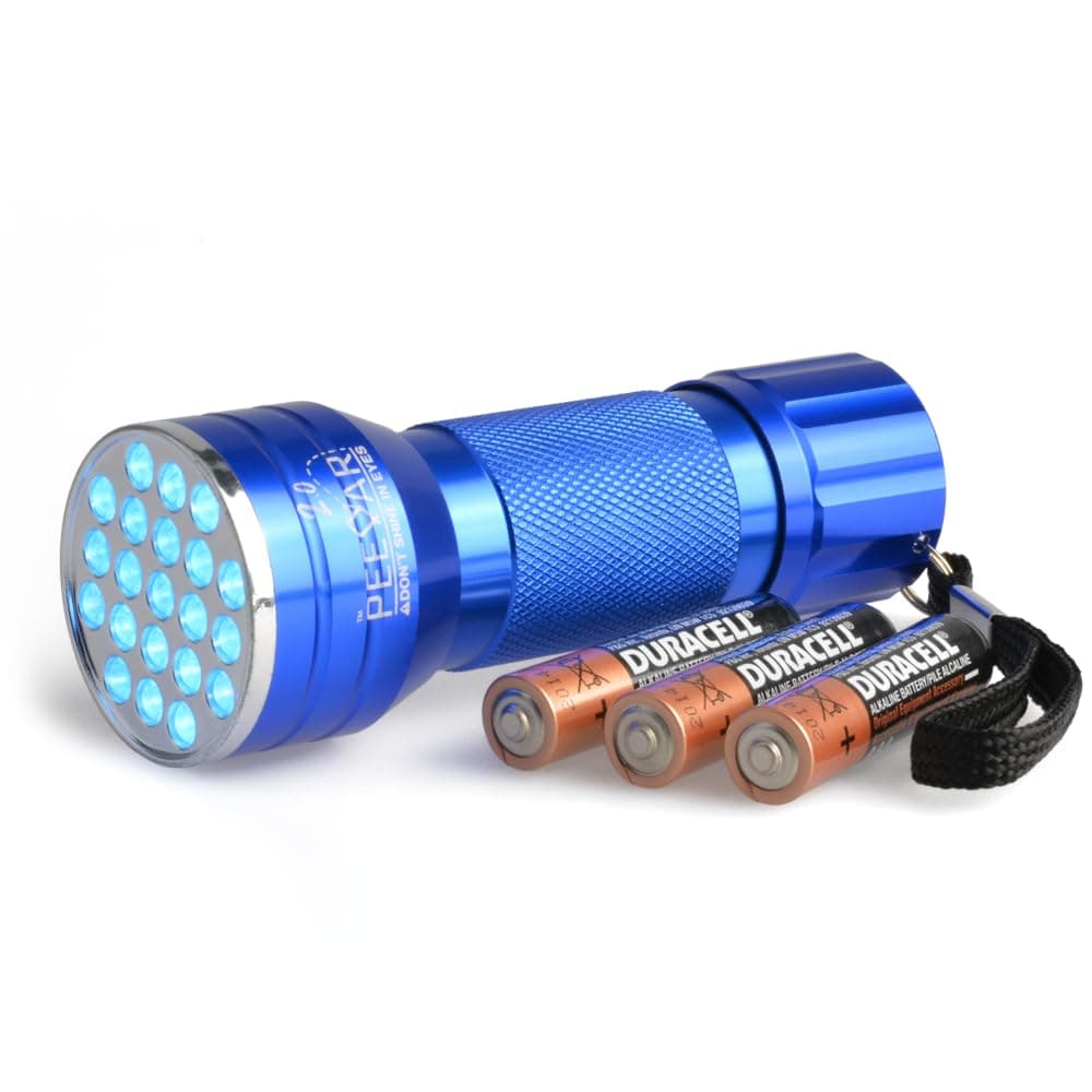 2.0 UV Pet Urine Detector Black Light LED Flashlight + Cat & Dog Behaviour Guide. Ultra Bright Optimal 380-385NM Wavelength Finds Invisible Stains Instantly! Stop Pet Pee Issues Forever