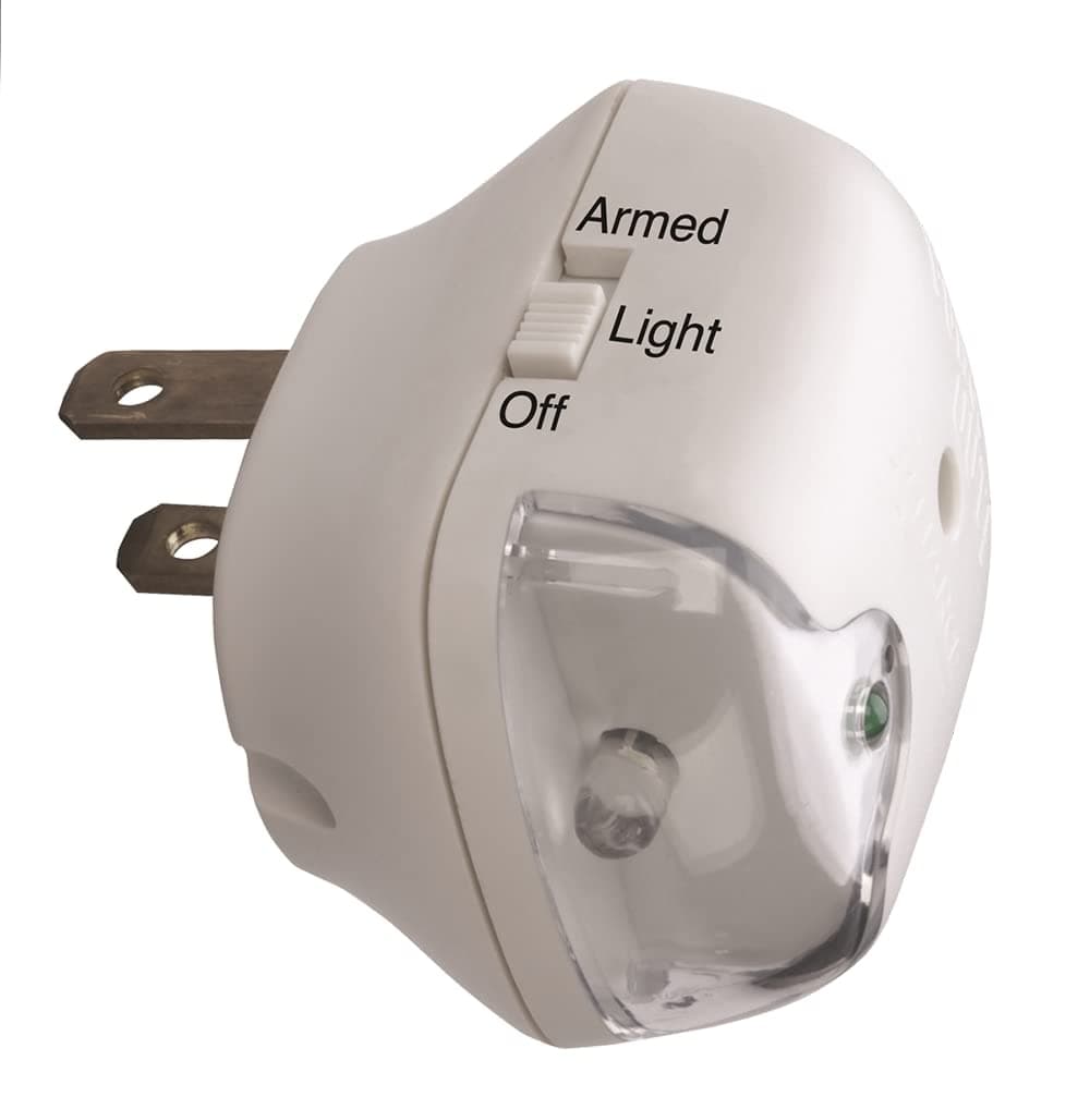 THP207 Plug-In Power Failure Alarm with LED Flashlight,White