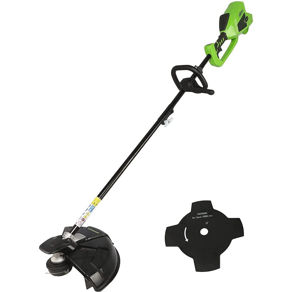 Greenworks 40V Cordless Brushcutter with Grass Trimmer, 40cm Cutting Width, Lightweight, Adjustable Height, 2mm Nylon Line or 25cm Blade WITHOUT 40V Battery & Charger, 3 Year Guarantee