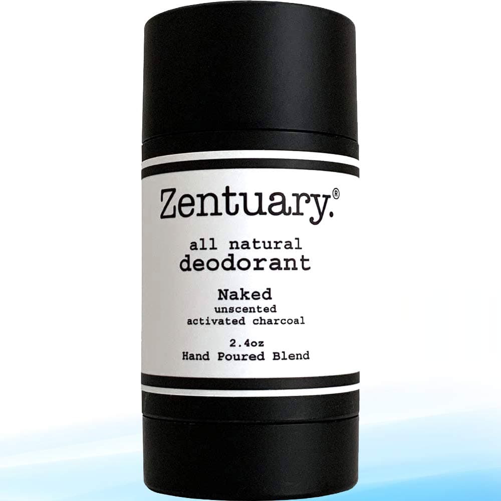 Zentuary Aluminum Free Natural Deodorant. Eliminates Nervous Stress Sweat Odor (Unscented w/Activated Charcoal) for Women, Men & Teens.