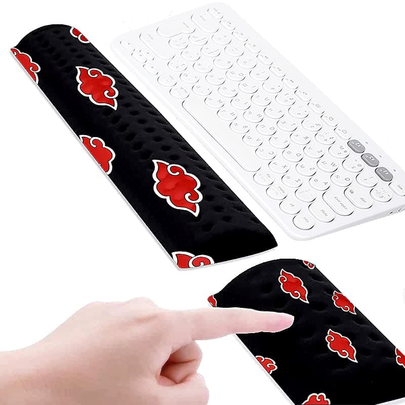 Anime Keyboard Wrist Rest and Mouse Pad with Wrist Support Ergonomic Cute Desk Wrist Support for Office, Computer, Laptop, Mac, for Easy Typing Pain Relief, Black