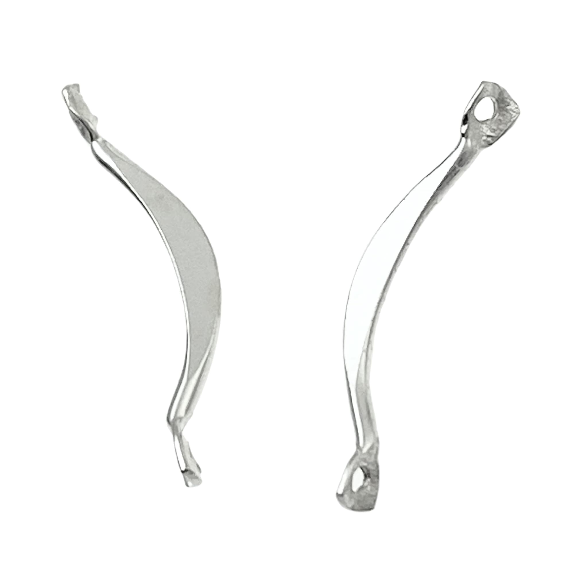 20 pcs .925 Sterling Silver Curved Necklace/Bracelet Link Dangle Connector Beads 11mm / Findings/Bright