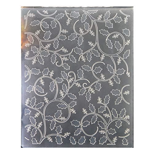 Kwan Crafts Christmas Berry Branch Plastic Embossing Folders for Card Making Scrapbooking and Other Paper Crafts, 12.1x15.2cm