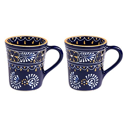 Mexican Themed Coffee Mugs - Hand Painted and Custom Made Traditional Mexican Pottery - Bright, Colorful, Lead Free and Superior quality