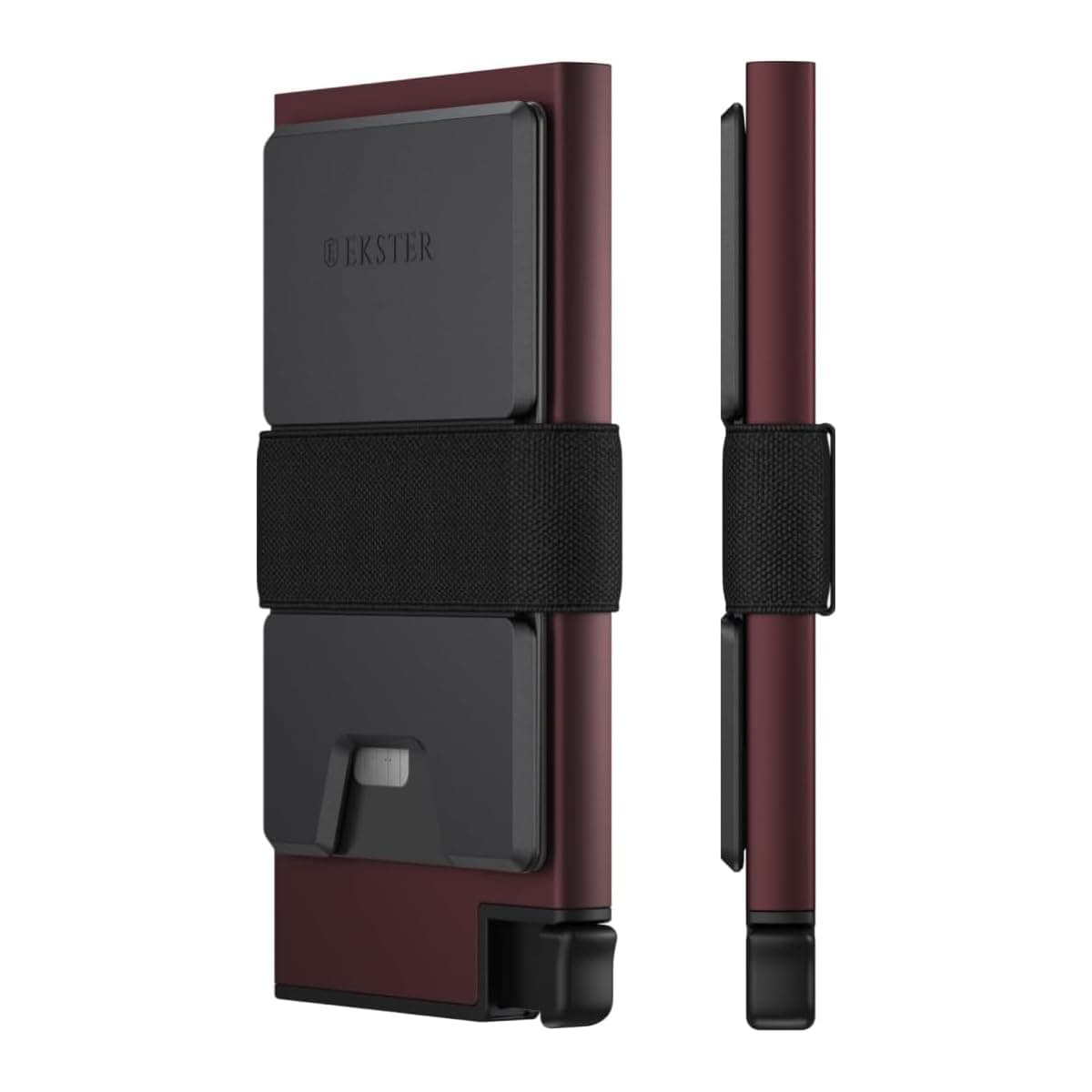 Aluminum Cardholder - 0.2-inch Slim Minimalist Wallet - Expandable Backplate, RFID Blocking Layer, Durable Space-Grade 6061-T6 Aluminum, 1-15 Card Storage Capacity (Redwood)