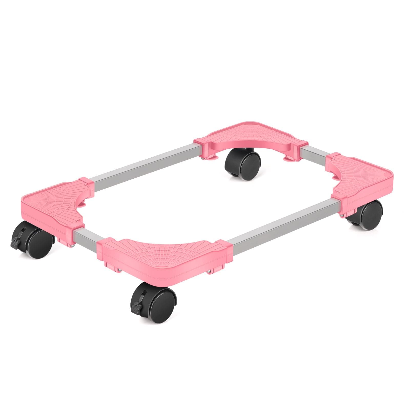 Liitrton Mobile CPU Tower Stand with Ventilation, 4 Locking Casters, Multiple Colors, Fits Most Under Desk Stands for Office Gamers (Pink)