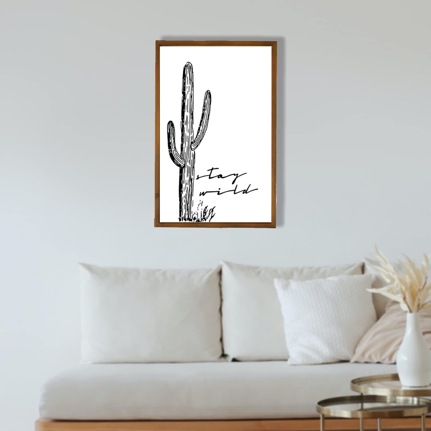 flangairy Cactus Wall Art, Wood Western Wall Decor