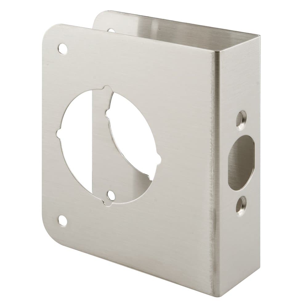 Prime-Line U 9589 Stainless Steel Lock and Door Reinforcement Plate for 1-3/8 In. Thick Doors, Stainless Steel Finish (Single Pack)