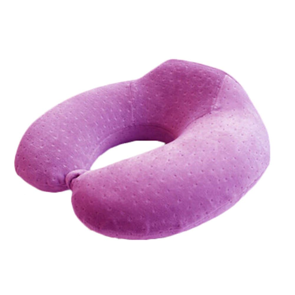 Thicken U-Shaped Neck Pillow Multifunctional Travel Pillow Neckrest (Purple)