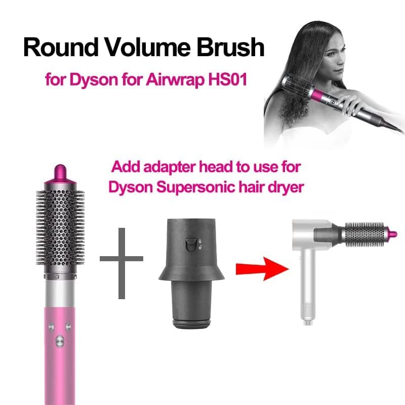 Round Volumizing Brush For Dyson For Airwrap HS01 Multi-styler Part No. 969489-01 For Limp Flat Hair